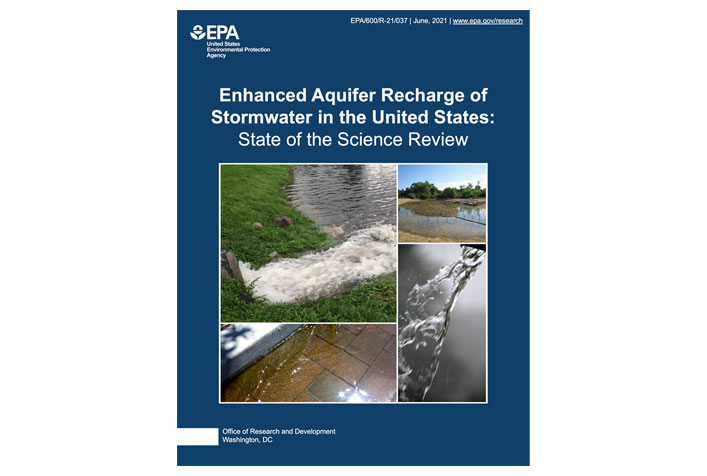 Photo of a review booklet cover, EPA, Enhanced Aquifer Recharge of Stormwater in the United States: State of the Science Review