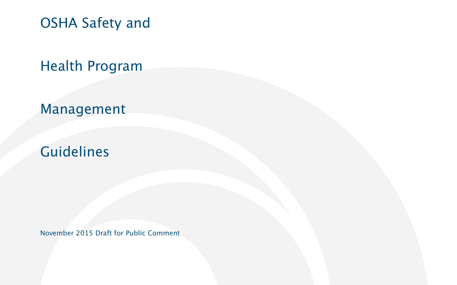 Cover of OSHA's updated Safety and Health Program Management Guidelines developed by ERG