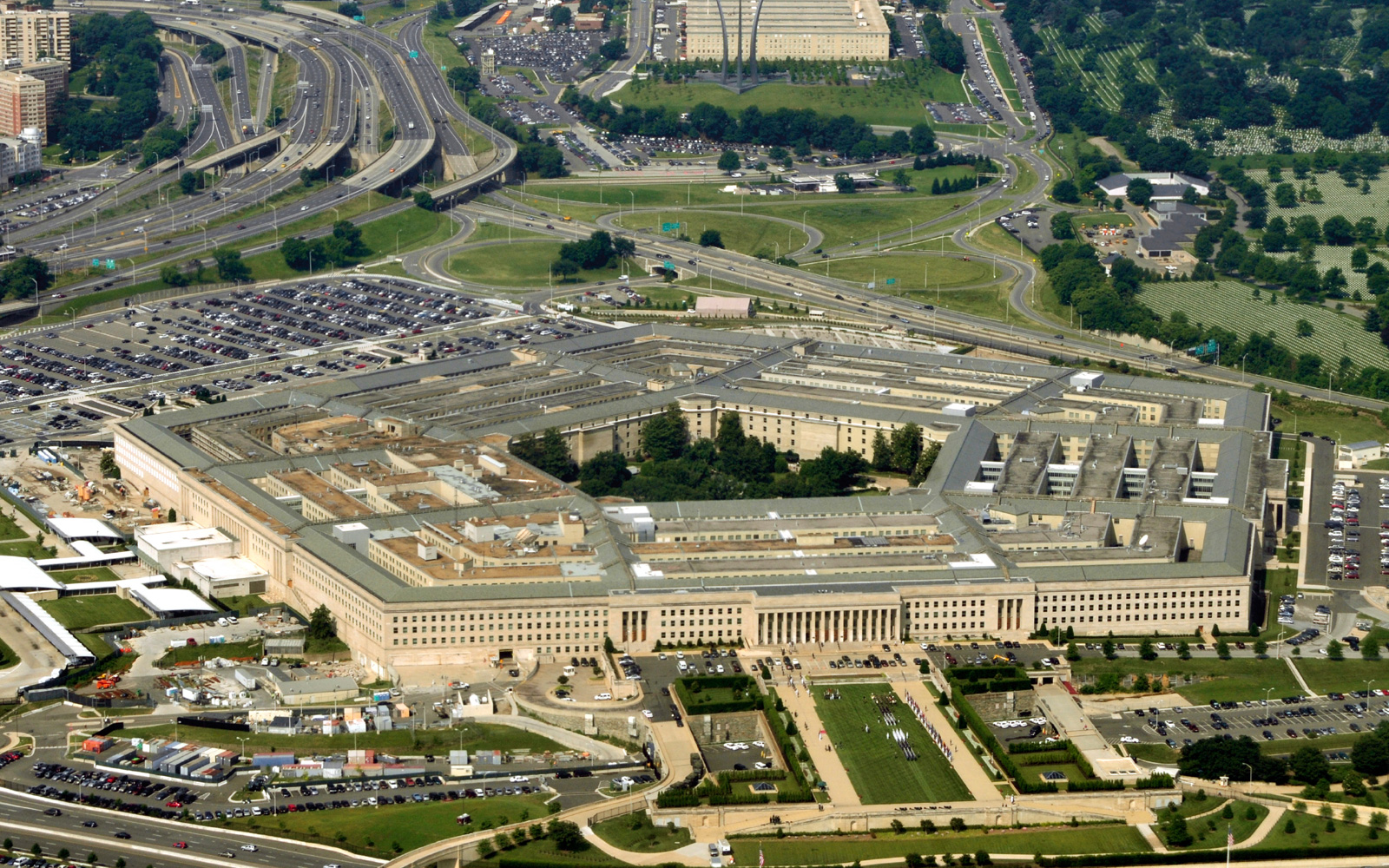 Aerial view of Pentagon building