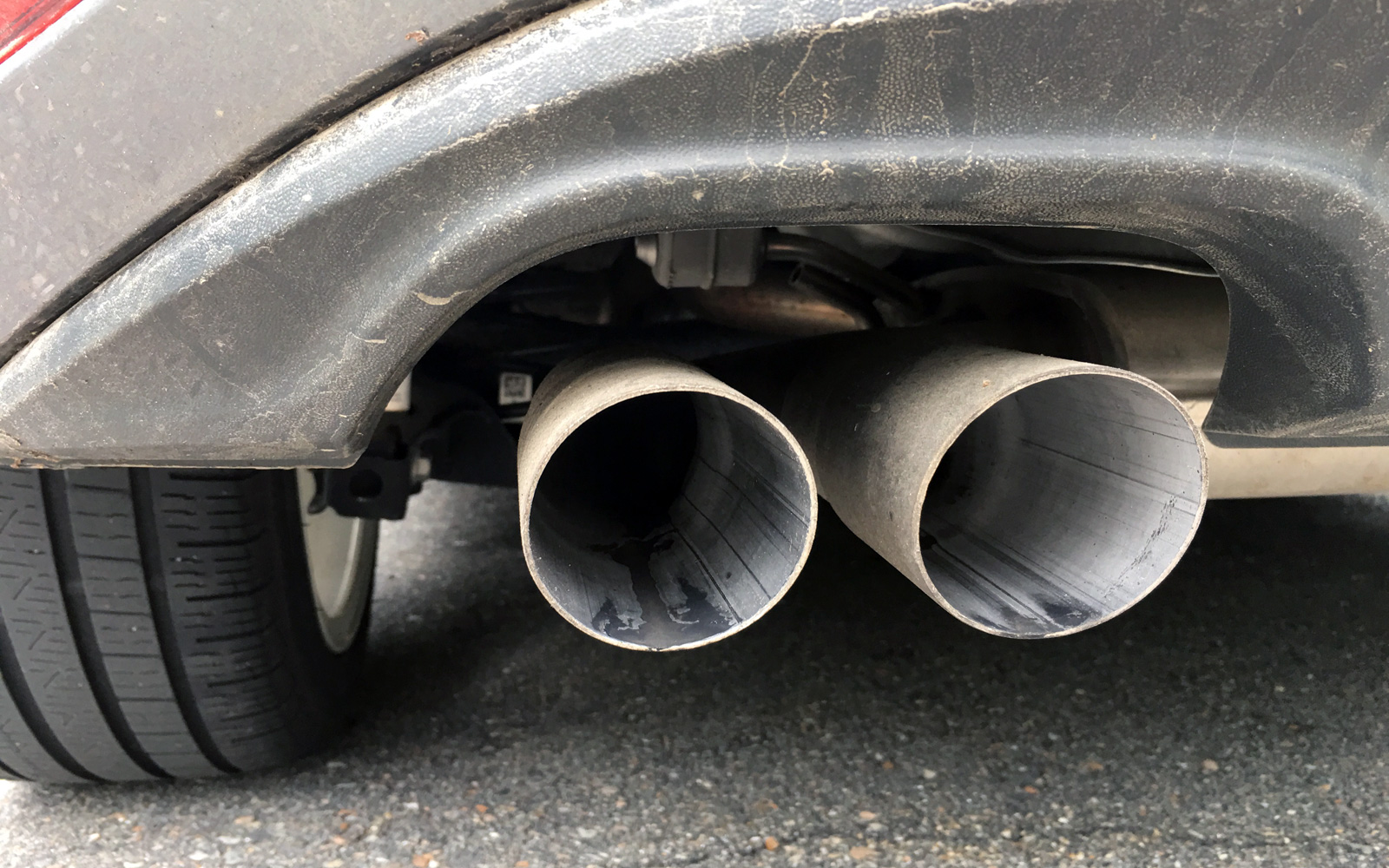Tailpipe of a VW car