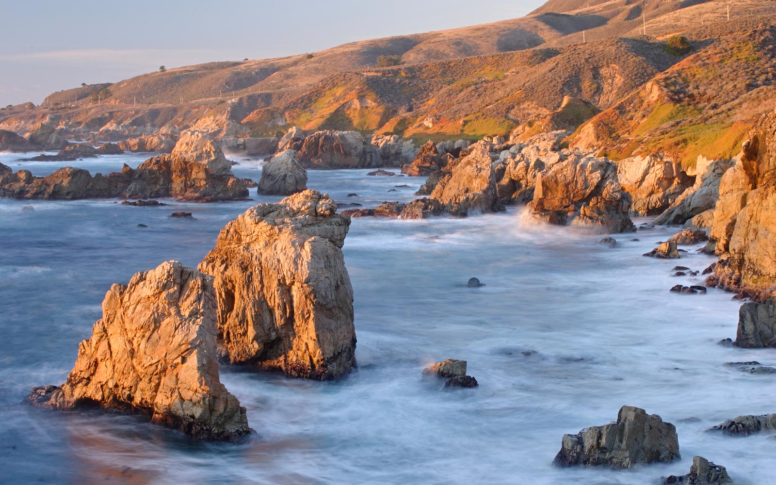 Aerial view of rocky California coastline