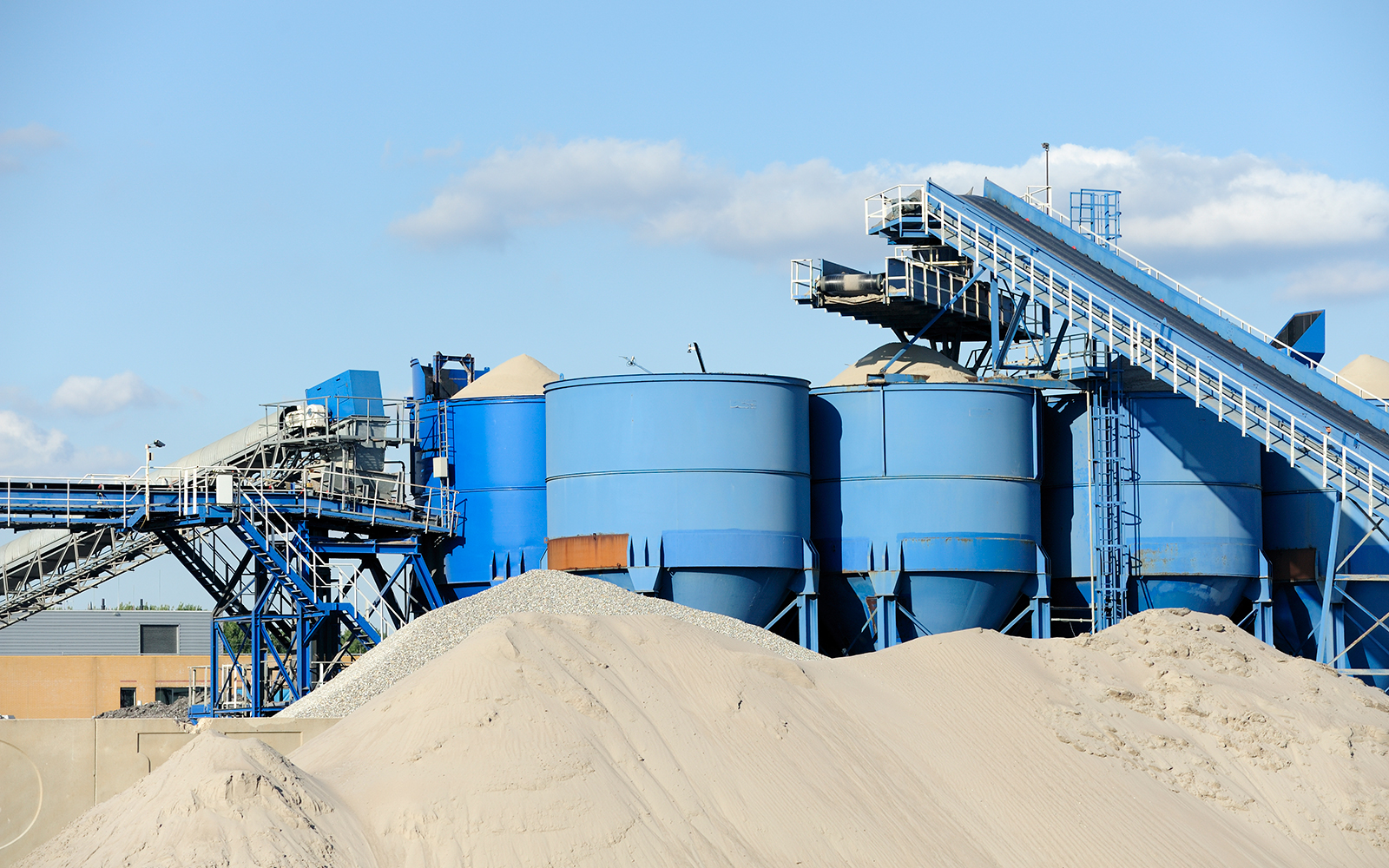 Refinery tanks and conveyor belts