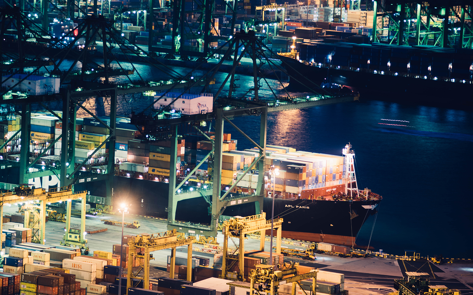 Photo of Port and pods on a cargo ship