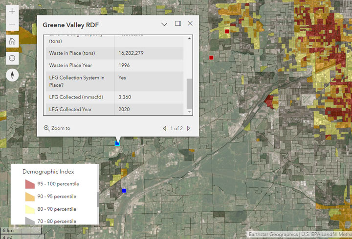 satellite map view of Greene Valley RDF