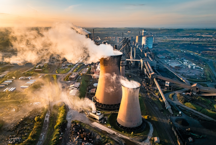 incinerator chimney's with smoke