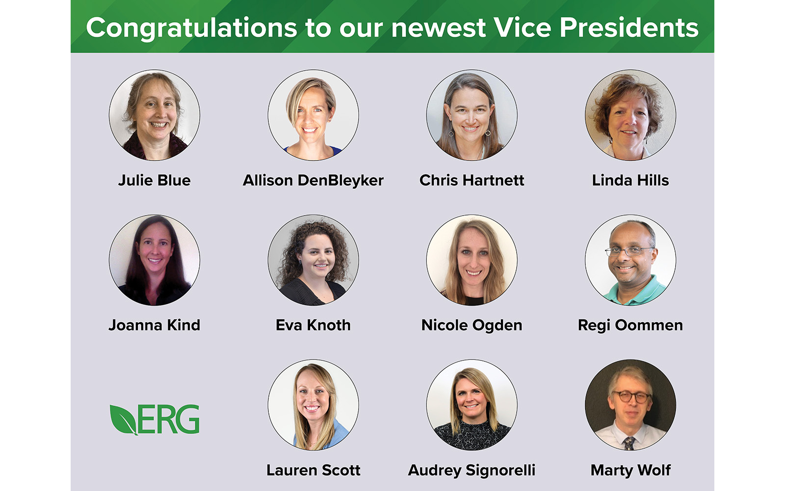 Headshots of 11 new vice presidents